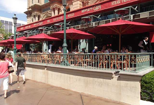 Mon Ami Gabi’s patio at Paris Las Vegas