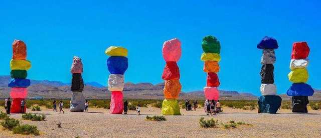 Seven Magic Mountains by Ugo Rondinone